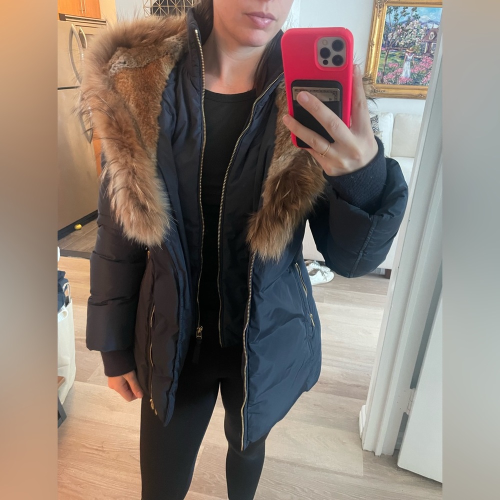 Mackage women’s coat - navy with real fur